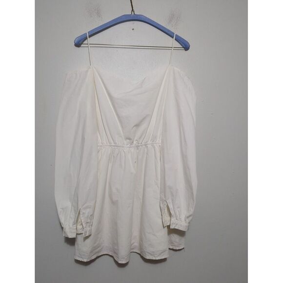 NWT Superdown Womens White Long Sleeve Top Blouse Dresss Mini Size Medium - Picture 3 of 7